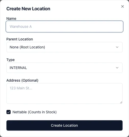Create Location Modal